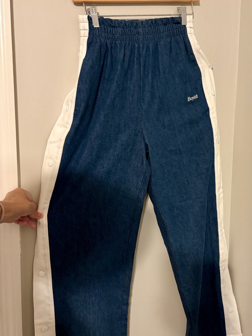 Boyish The Smith Denim Tearaway Track Pants Snap Button Sunset Park XS